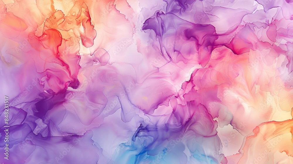 Abstract pastel background with vibrant alcohol ink swirls and ethereal textures.