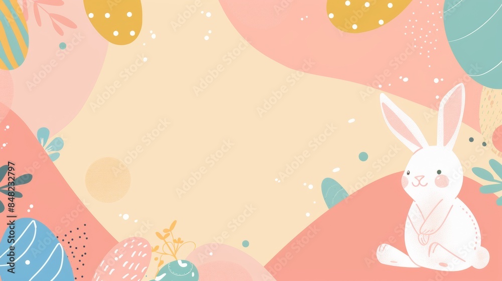 Beautiful background template of Easter holiday theme with bunny for poster presentation. Beautiful background template of Easter holiday theme with bunny for poster presentation.