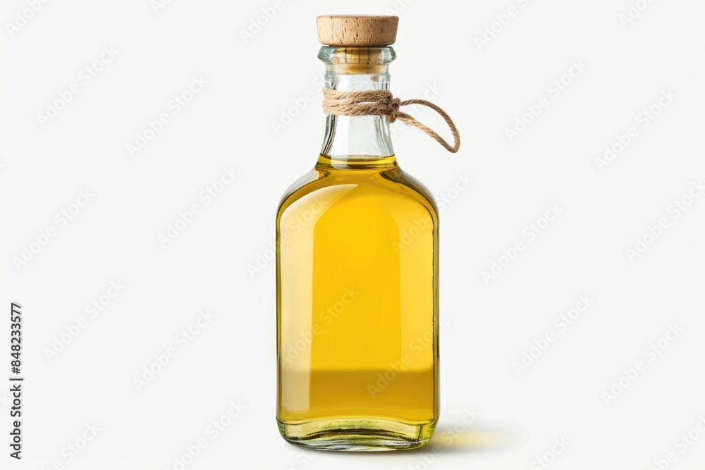 Bottle of cooking oil with cork cap isolated on white background. Clipping path. Bottle of cooking oil with cork cap isolated on white background. Clipping path.
