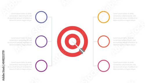 Goals infographic template design with five steps