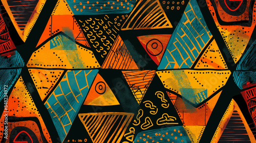 Colorful background with African motifs