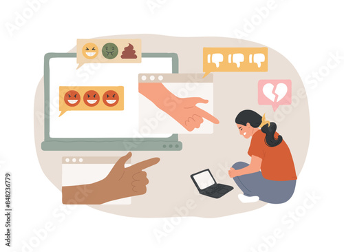 Internet shaming isolated concept vector illustration.