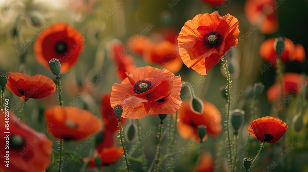Obraz premium Close up of red poppies