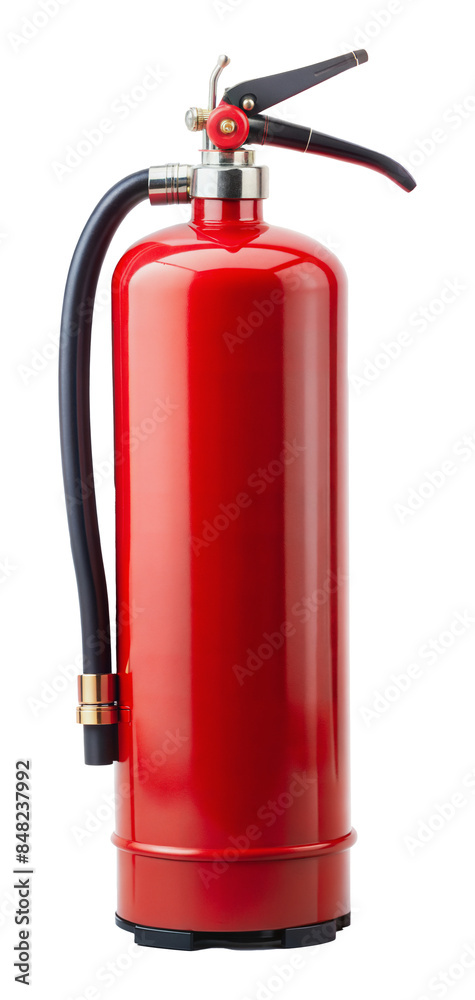 Obraz premium Red fire extinguisher, cut out - stock png.