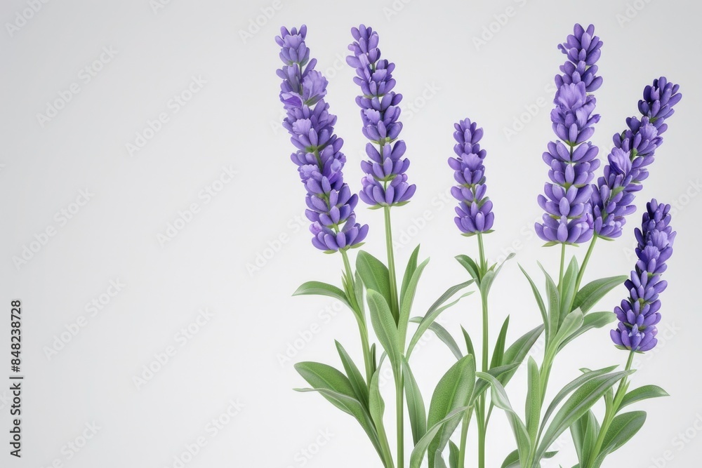Naklejka premium Flower violet lavender herb isolated on white background.