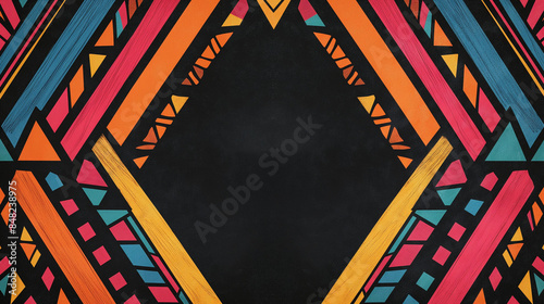 Tribal background in bright colors with text space
