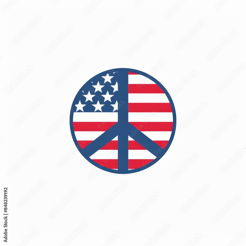 Peace Sign with American flag colors isolated on transparent, flat vector, simple, minimalistic, clipart, vector, resolution, tshirt, template Peace Sign with American flag colors isolated on transparent, flat vector, simple, minimalistic, clipart, vector, resolution, tshirt, template