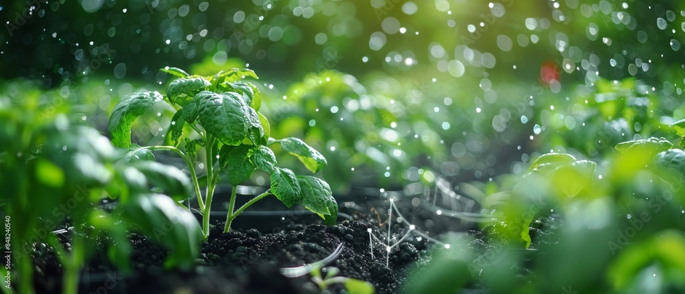 Modern soil sensors in a vegetable garden, ensuring precise irrigation for plant health 8K , high-resolution, ultra HD,up32K HD Modern soil sensors in a vegetable garden, ensuring precise irrigation for plant health 8K , high-resolution, ultra HD,up32K HD