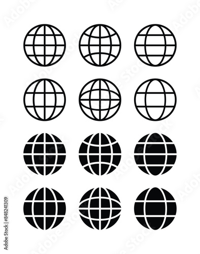 vector web icon. website icon or Globe icon set vector illustration.
