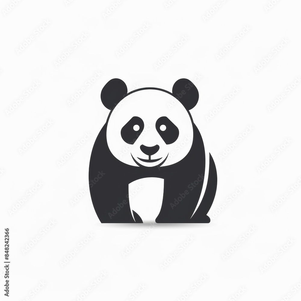 Naklejka premium Vector illustration cartoon of a cute panda over white background.