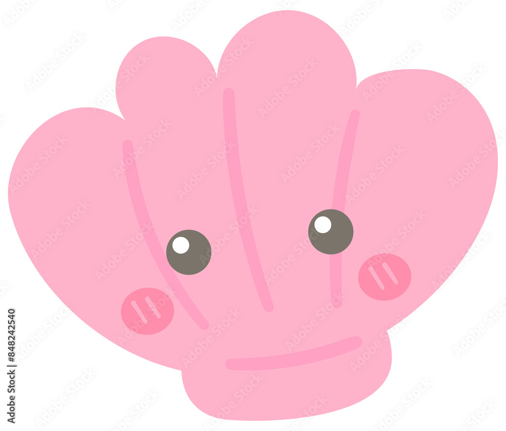 Cute and Sea Animal in Children Style Cartoon illustration seashell