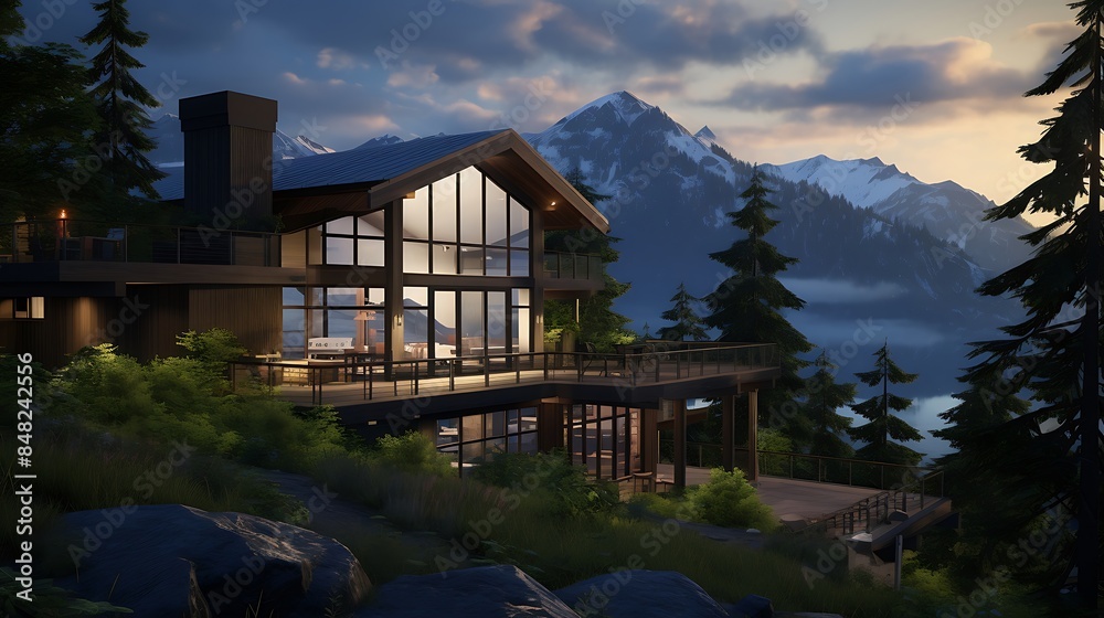 Depiction of a Contemporary, Big Luxurious Villa Depiction of a Contemporary, Big Luxurious Villa
