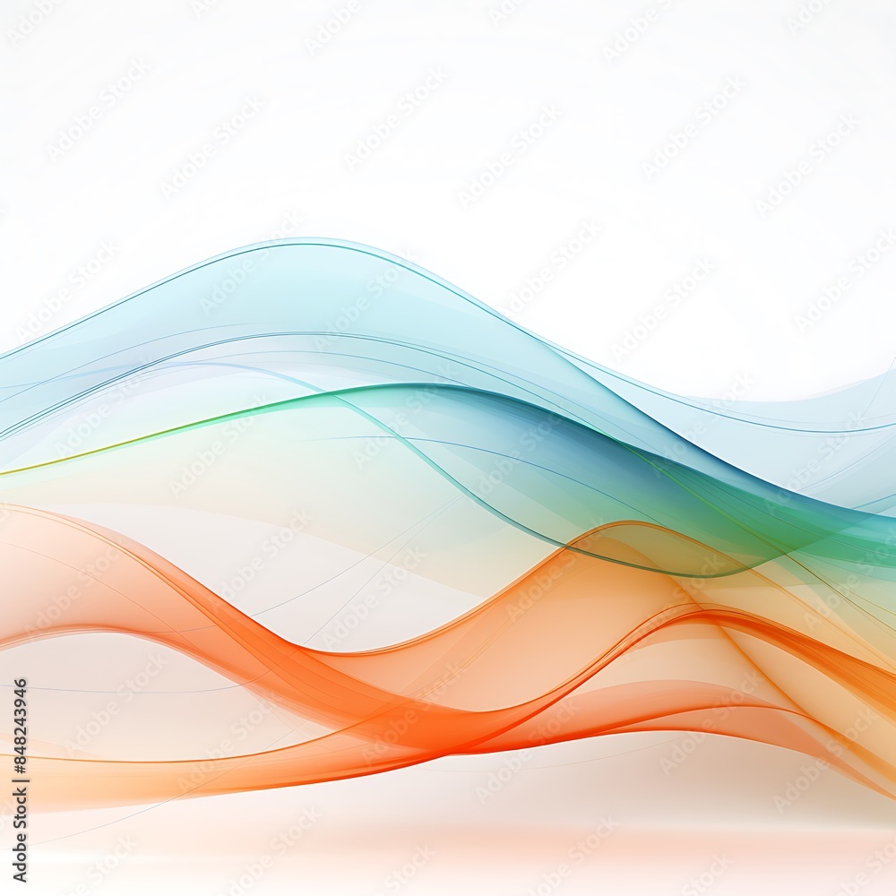 Obraz premium Abstract curve light effects lines background, wavy in cool and warm colors, copy space