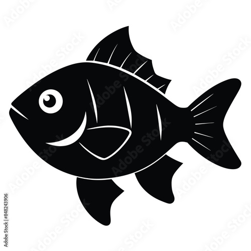 Solid color Freshwater Sunfish animal vector design photo