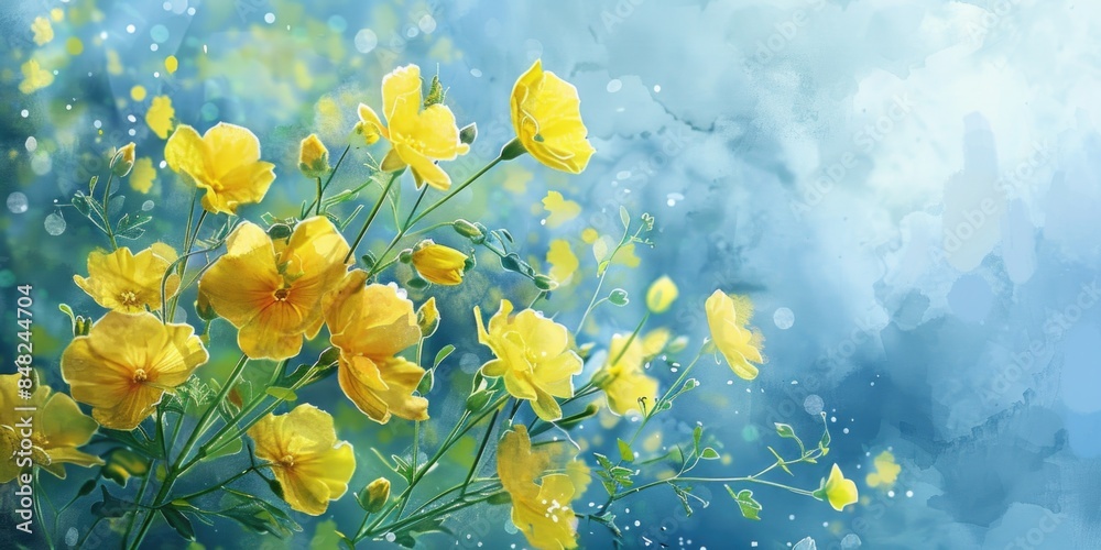 Yellow Flowers on Green Field Yellow Flowers on Green Field