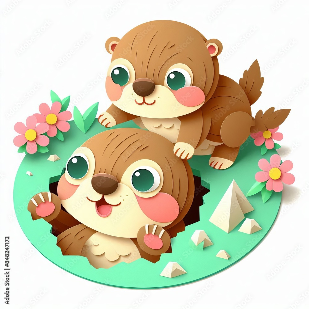 Obraz premium Happy groundhog day background,Generative Ai