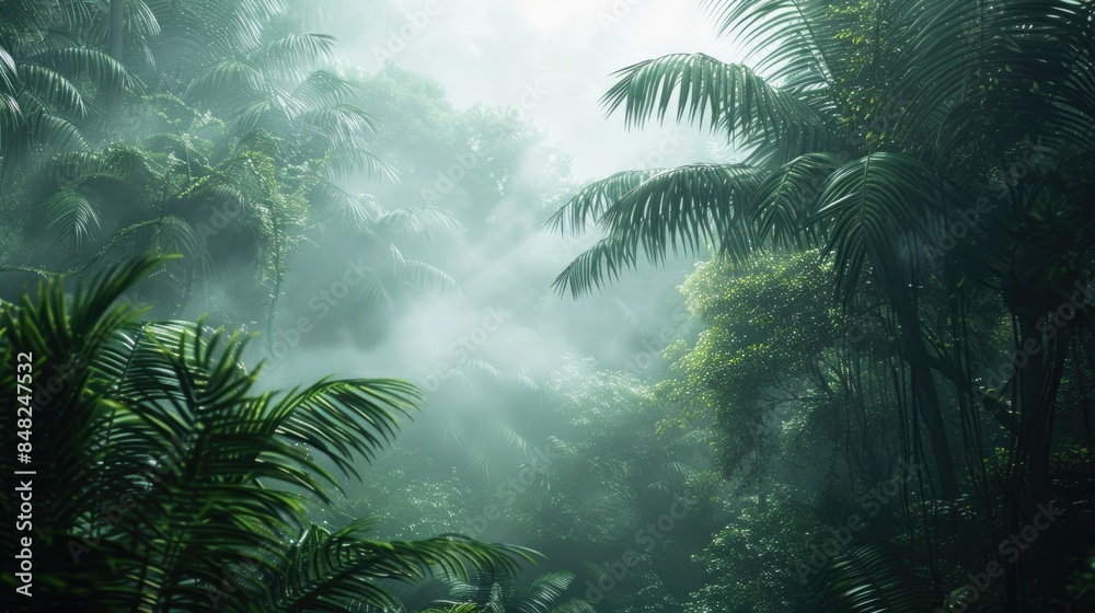 Forest with dense green foliage Forest with dense green foliage