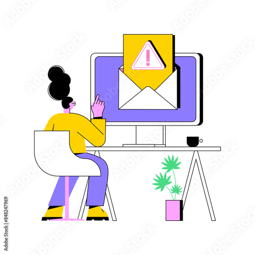 Malicious attachments isolated cartoon vector illustrations.