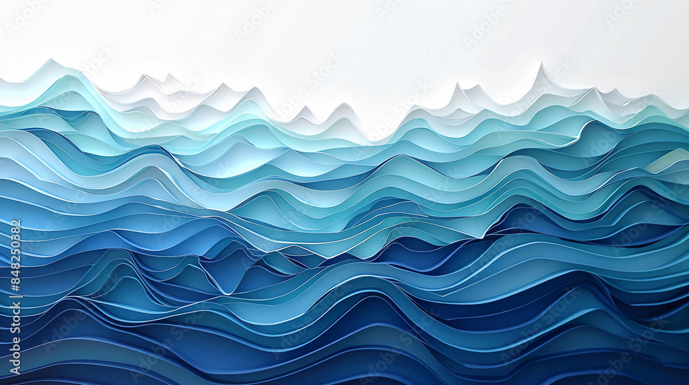 Ocean waves cut paper art Ocean waves cut paper art