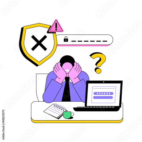 Wrong password isolated cartoon vector illustrations.