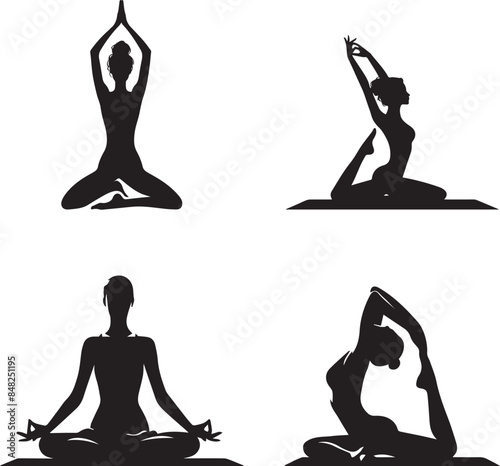 silhouette of a yoga woman