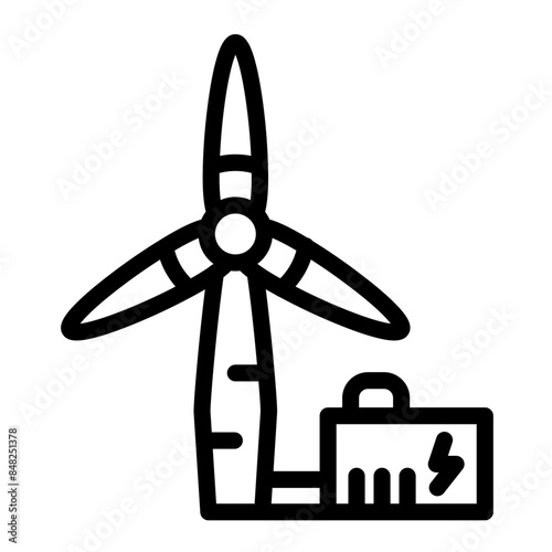 Wind Turbine vector icon style