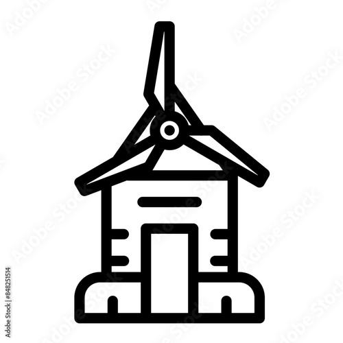 Windmill vector icon style