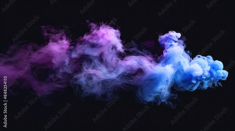 Fototapeta premium blue smoke cloud with dark background