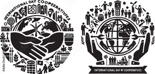 International Day of Cooperatives a icon silhouette vector