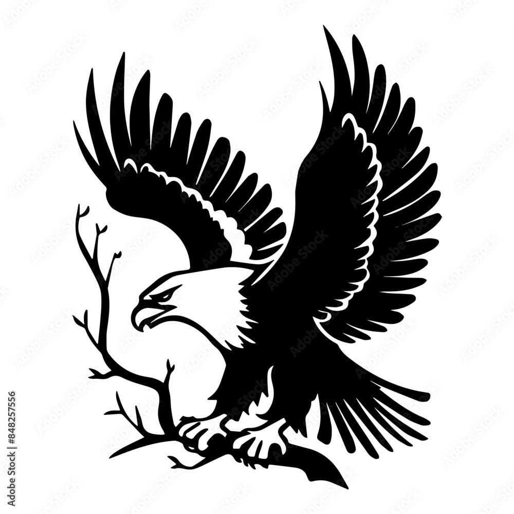 Obraz premium This is cute flying Eagle vector with illustration work