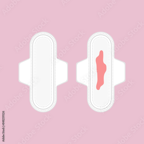 Menstruation set with , Feminine hygiene, woman health. Vector illustration