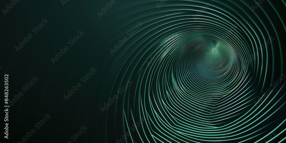 Abstract background with lines in the shape of spiral, illustration on dark green and black color background Generative AI Abstract background with lines in the shape of spiral, illustration on dark green and black color background Generative AI