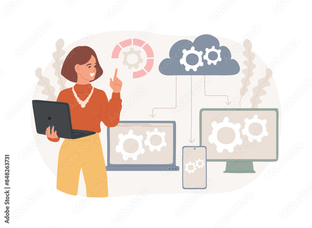 Cloud management isolated concept vector illustration. Cloud management isolated concept vector illustration.