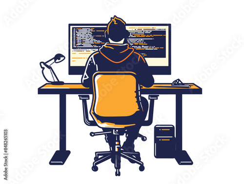 white background, A finance leader analyzing competitor financial data., very simple and isolate in the style of animated illustrations, white background