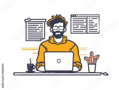 white background, A finance leader analyzing competitor financial data., very simple and isolate in the style of animated illustrations, white background