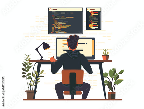 white background, A finance leader analyzing competitor financial data., very simple and isolate in the style of animated illustrations, white background