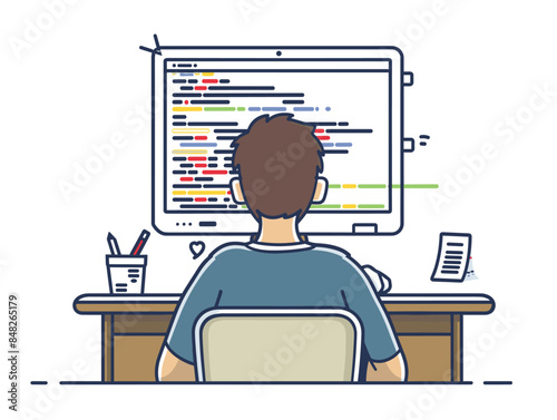 white background, A finance leader analyzing competitor financial data., very simple and isolate in the style of animated illustrations, white background
