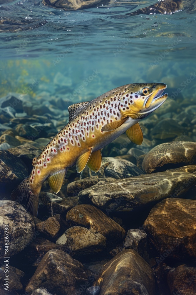 Brown trout swimming Brown trout swimming
