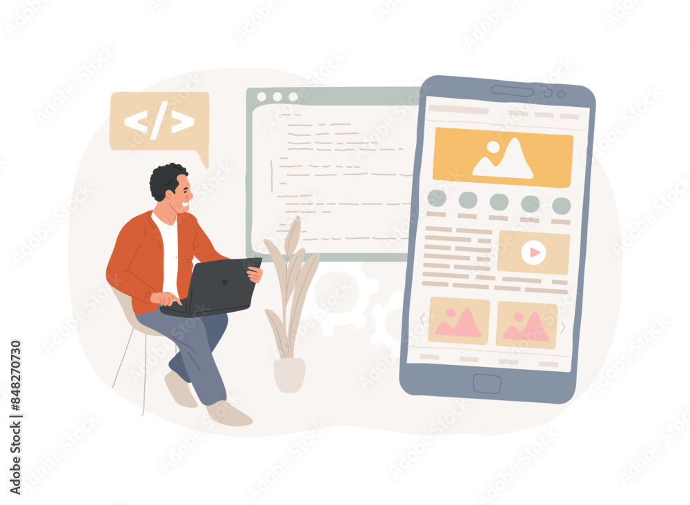 Single page application isolated concept vector illustration. Single page application isolated concept vector illustration.