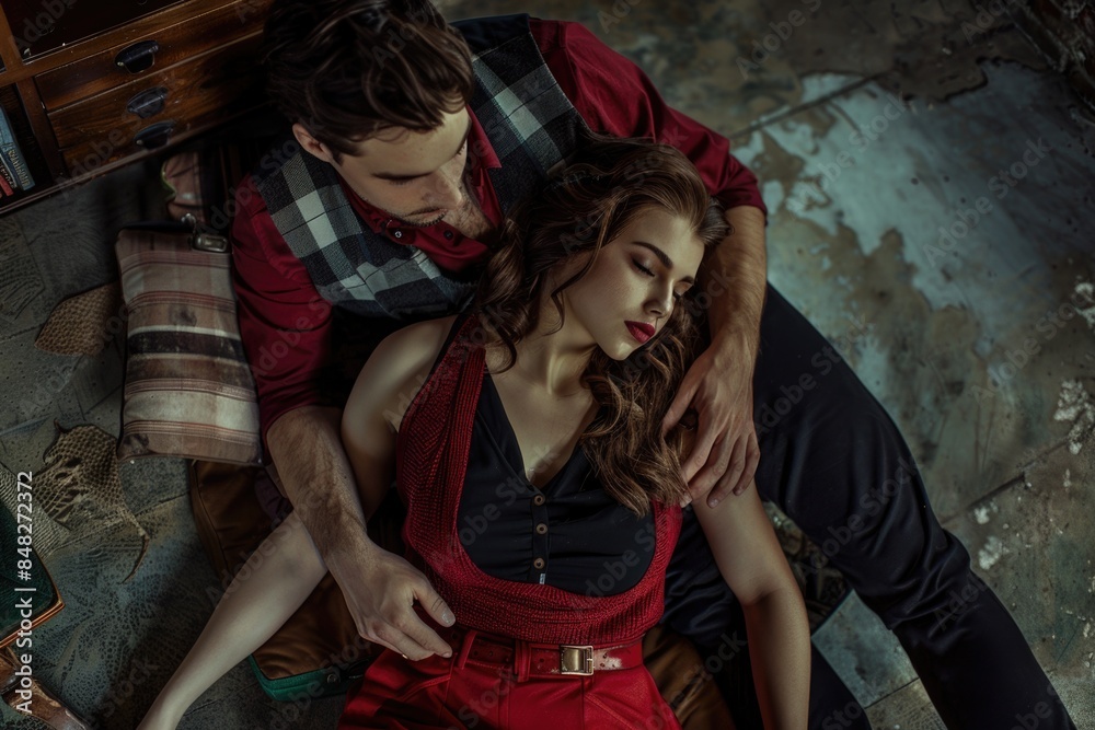 Fototapeta premium Couple on sofa