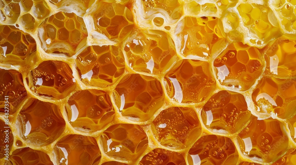 A honeycomb with honey dripping from it A honeycomb with honey dripping from it