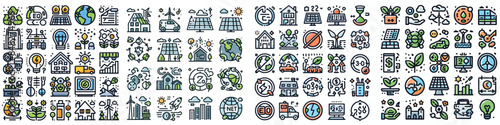  House related line icon set. House, Car and tree linear icons.