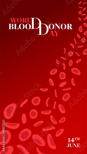 World Blood Donor Day Vector, Poster, Flyer, Background. June 14, banner