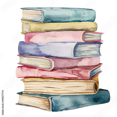Stack of Old Watercolor Books.