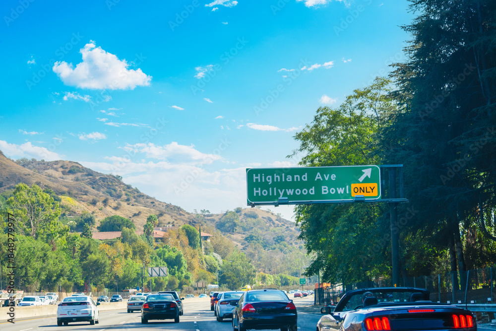 Traffic on 101 freeway in Los Angeles