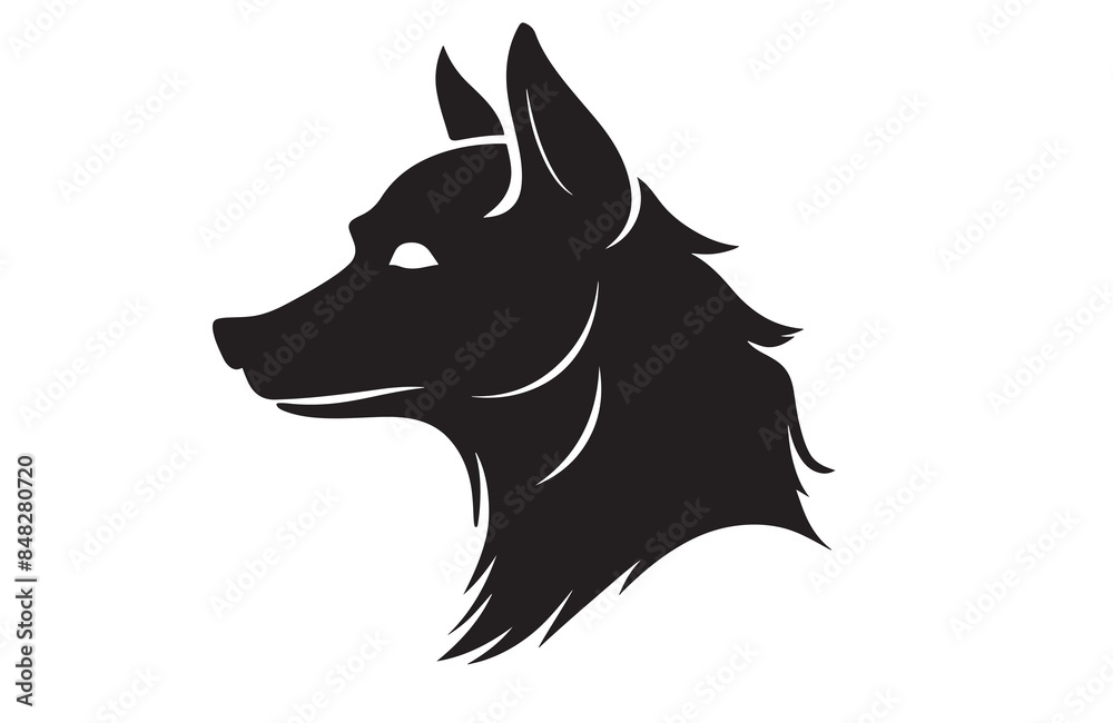 A black and white drawing of a dog's head A black and white drawing of a dog's head