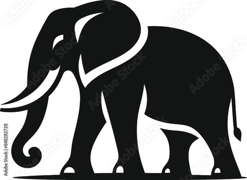  A vector silhouette image of a Elephant
