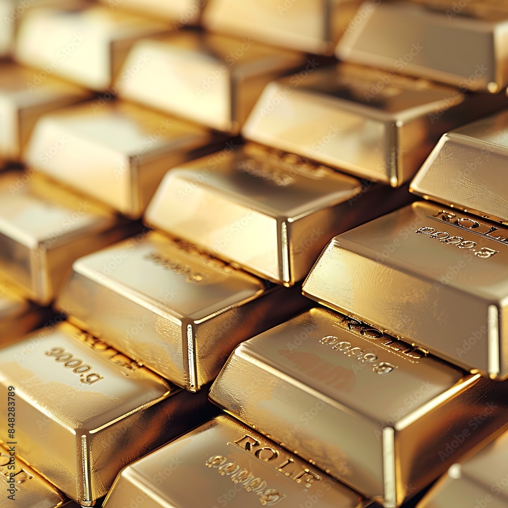 Golden bars of gold. There are many bars of gold in the image. The bars are stacked on top of each other. Golden bars of gold. There are many bars of gold in the image. The bars are stacked on top of each other.