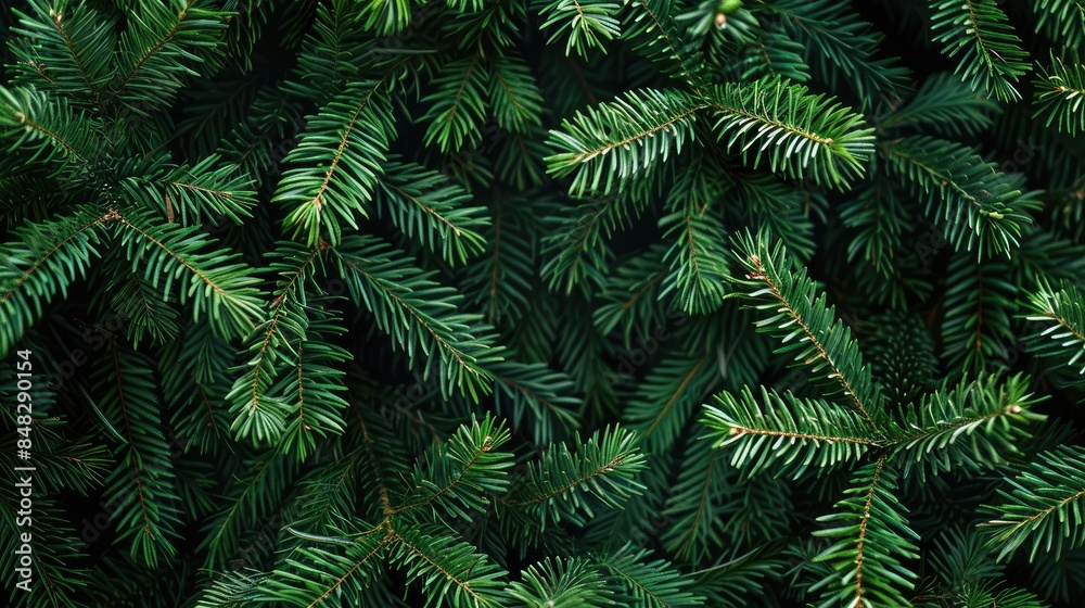 Green branches of fir trees serve as a backdrop Green branches of fir trees serve as a backdrop