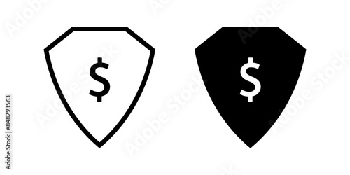 Shield icon set. flat illustration of vector icon